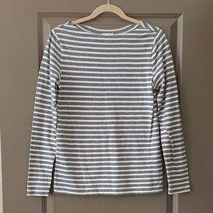 GAP White & Blue Striped Long Sleeve Shirt